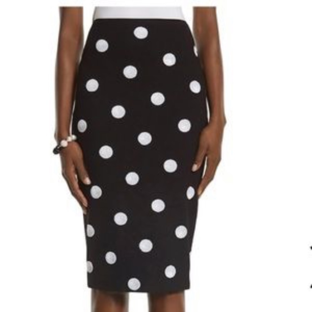 Sequin Polka Dot Pencil Skirt
